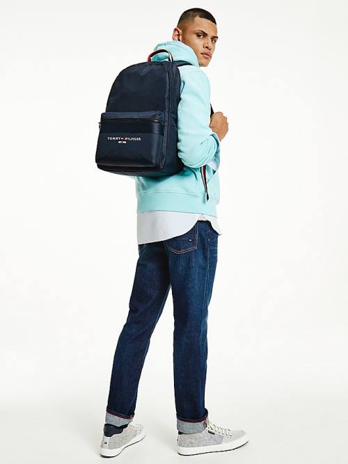 Tommy Hilfiger TH Established Recycled Polyester Backpack Tassen Heren Blauw | TH548NFX