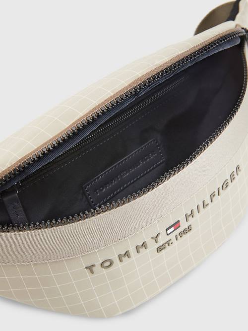 Tommy Hilfiger TH Established Square Print Crossbody Tassen Heren Beige | TH367PBM