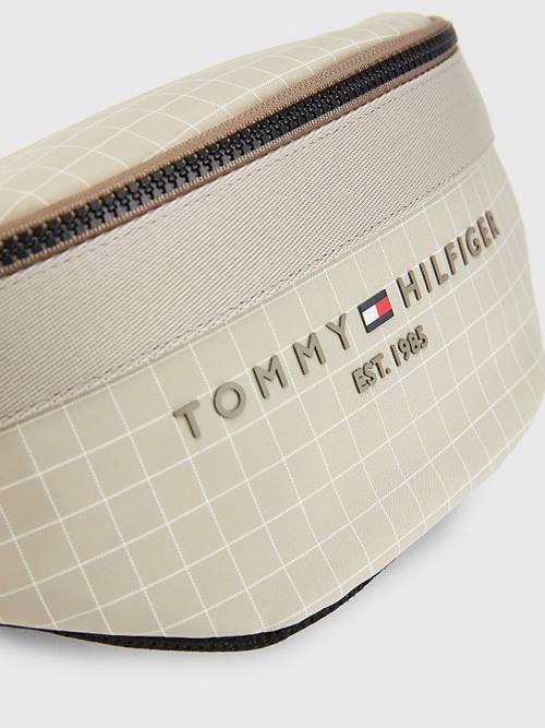 Tommy Hilfiger TH Established Square Print Crossbody Tassen Heren Beige | TH367PBM