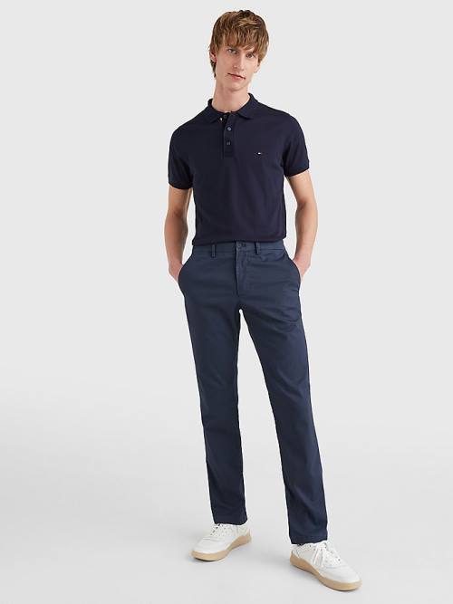 Tommy Hilfiger TH Flex Bubble Weave Slim Poloshirt Heren Blauw | TH134VXO