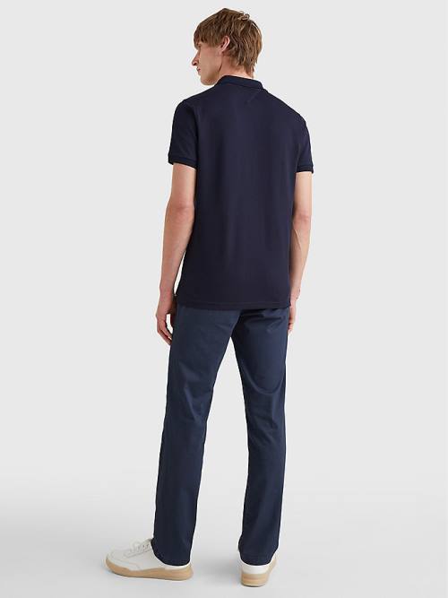 Tommy Hilfiger TH Flex Bubble Weave Slim Poloshirt Heren Blauw | TH134VXO