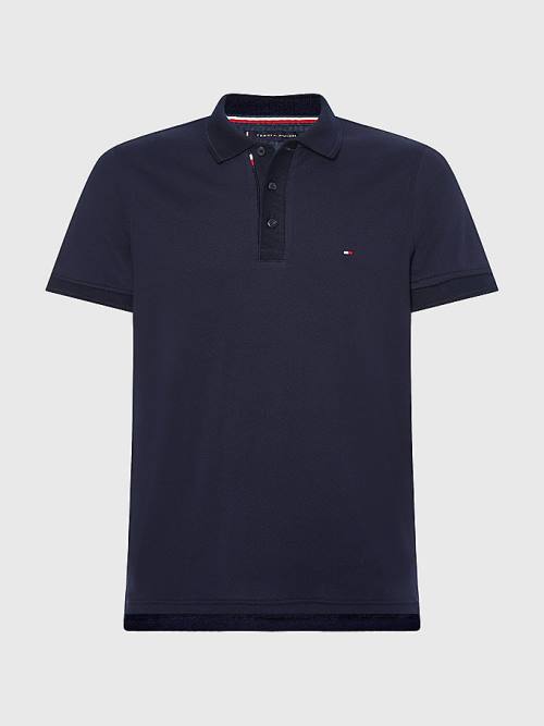 Tommy Hilfiger TH Flex Bubble Weave Slim Poloshirt Heren Blauw | TH134VXO