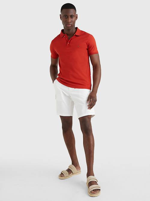 Tommy Hilfiger TH Flex Bubble Weave Slim Poloshirt Heren Rood | TH405FUI