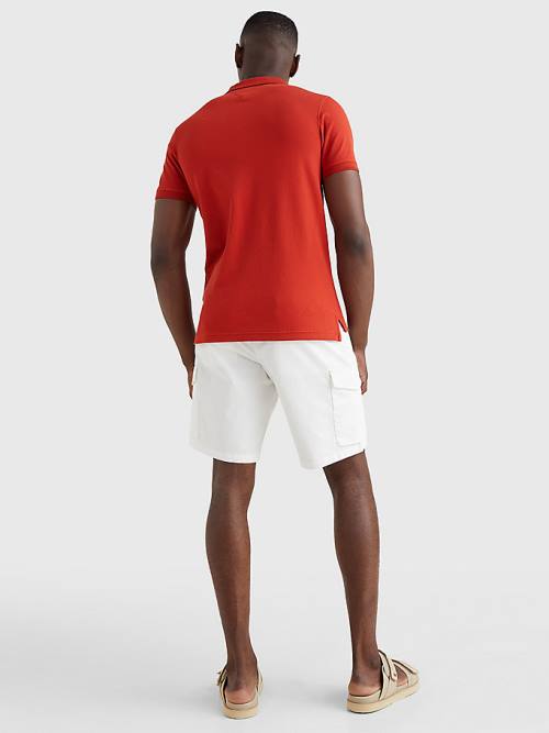 Tommy Hilfiger TH Flex Bubble Weave Slim Poloshirt Heren Rood | TH405FUI