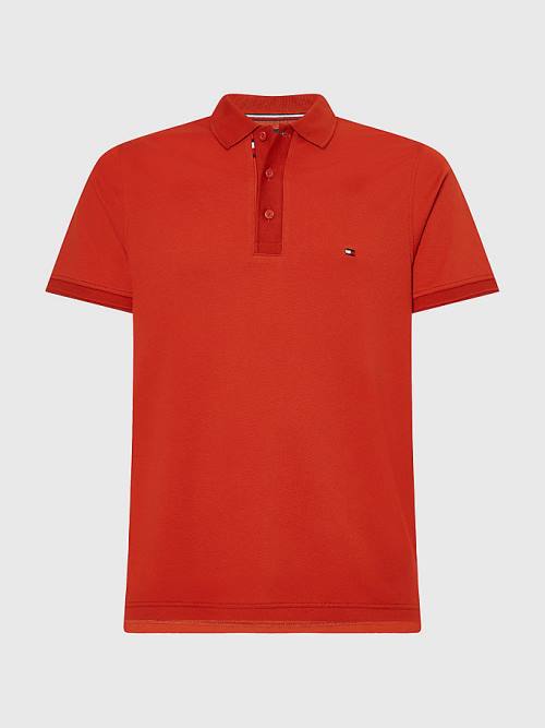 Tommy Hilfiger TH Flex Bubble Weave Slim Poloshirt Heren Rood | TH405FUI