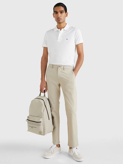 Tommy Hilfiger TH Flex Bubble Weave Slim Poloshirt Heren Wit | TH645MXR