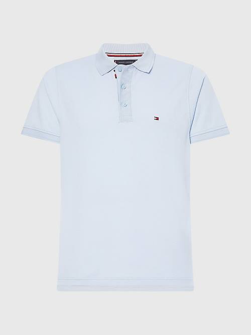 Tommy Hilfiger TH Flex Bubble Weave Slim Poloshirt Heren Blauw | TH831YGI