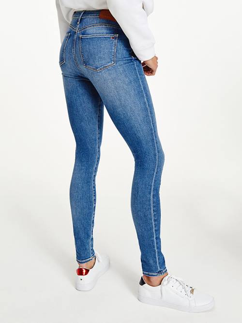 Tommy Hilfiger TH Flex Como Mid Rise Skinny Faded Jeans Dames Denim | TH508SZA