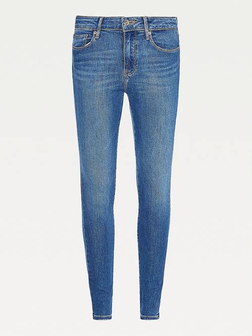 Tommy Hilfiger TH Flex Como Mid Rise Skinny Faded Jeans Dames Denim | TH508SZA