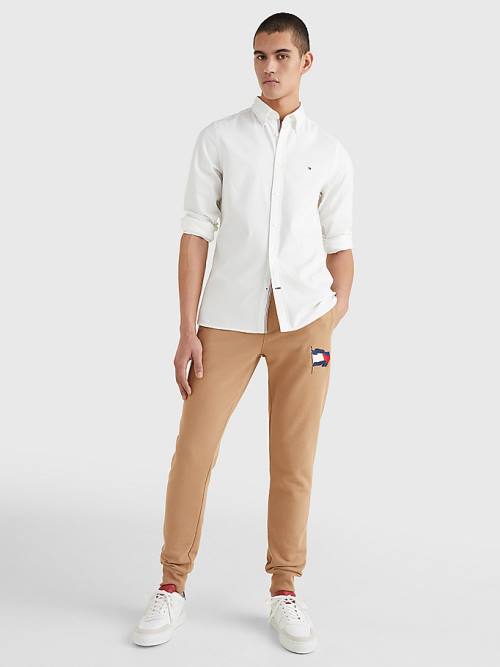 Tommy Hilfiger TH Flex Dobby Slim Fit Overhemd Heren Wit | TH629KJA