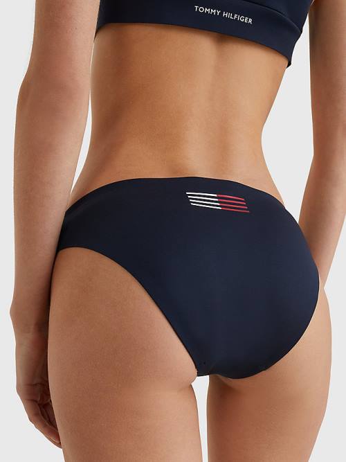 Tommy Hilfiger TH Flex Flag Bikini Bottoms Zwemkleding Dames Blauw | TH175PUR