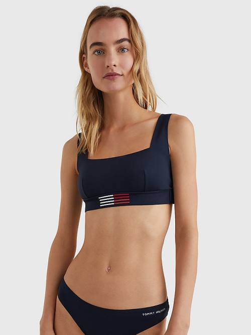 Tommy Hilfiger TH Flex Flag Print Bikini Bralette Zwemkleding Dames Blauw | TH317JYL