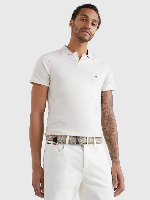 Tommy Hilfiger TH Flex Slim Fit Poloshirt Heren Beige | TH278UFZ