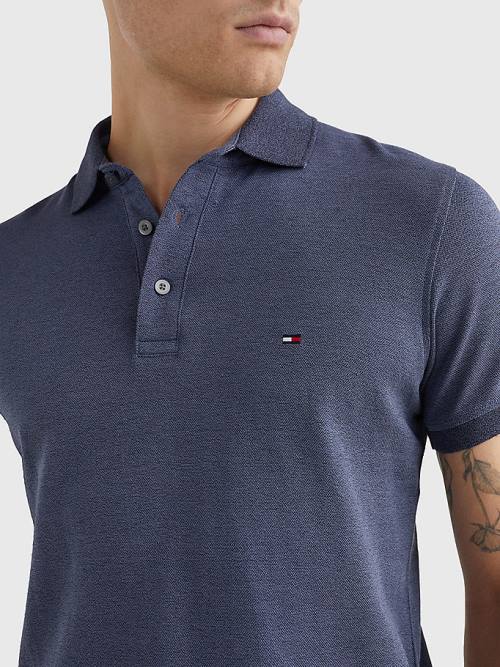 Tommy Hilfiger TH Flex Slim Fit Poloshirt Heren Blauw | TH491OZL