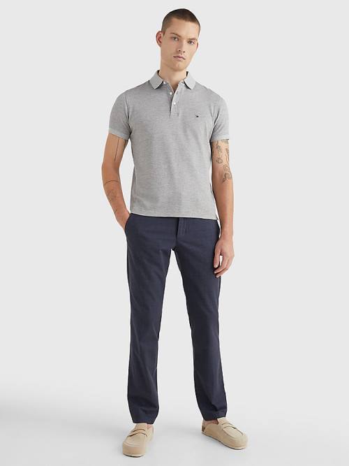 Tommy Hilfiger TH Flex Slim Fit Poloshirt Heren Grijs | TH721XVW