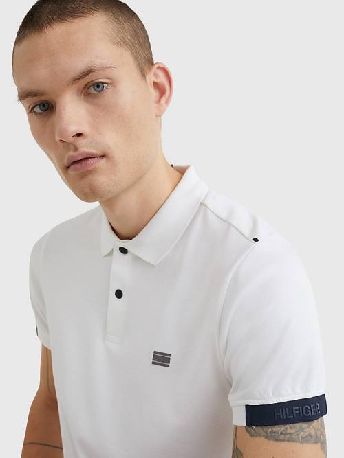 Tommy Hilfiger TH Flex Tech Essentials Slim Poloshirt Heren Wit | TH310FPS