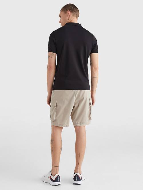 Tommy Hilfiger TH Flex Tech Essentials Slim Poloshirt Heren Zwart | TH381MJU