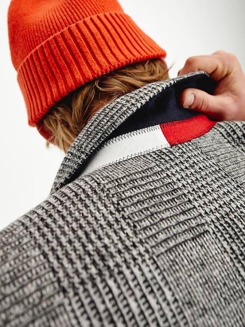 Tommy Hilfiger TH Flex Wool Blend Check Jassen Heren Grijs | TH715TGB