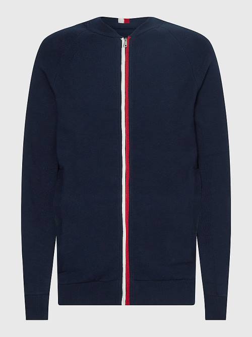 Tommy Hilfiger TH Flex Zip-Thru Cardigan Truien Heren Blauw | TH560MYA