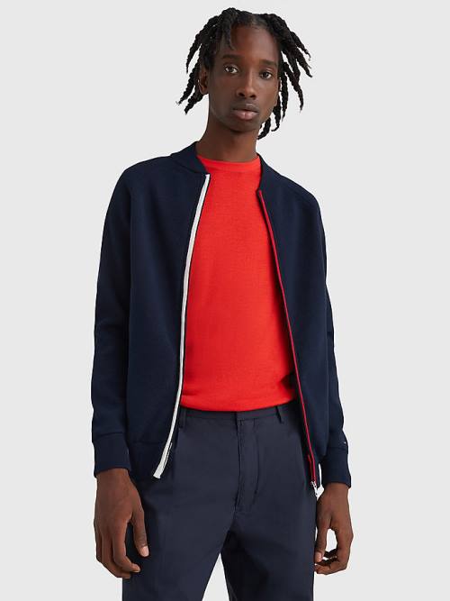 Tommy Hilfiger TH Flex Zip-Thru Cardigan Truien Heren Blauw | TH560MYA