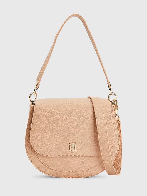 Tommy Hilfiger TH Interlock Saddle Tassen Dames Beige | TH750YNJ