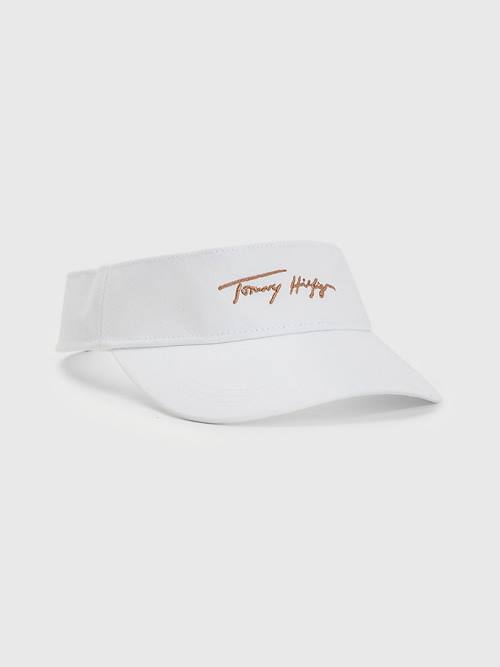 Tommy Hilfiger TH Modern Iconic Signature Visor Hoeden Dames Wit | TH920XIT