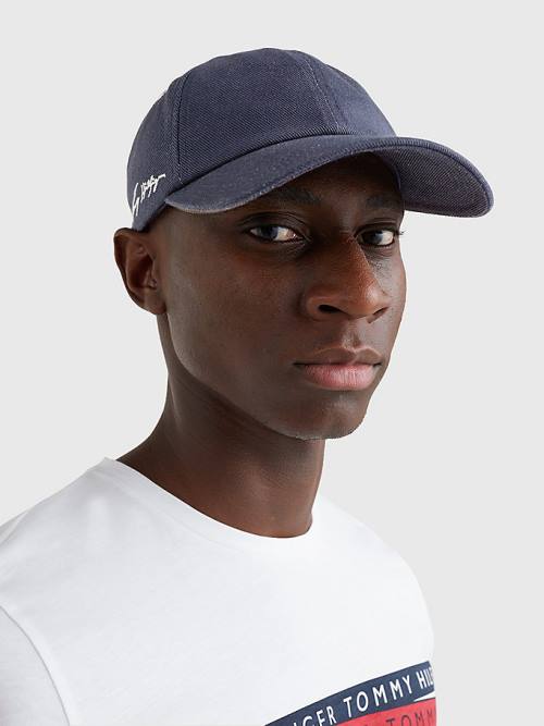 Tommy Hilfiger TH Modern Signature Embroidery Cap Hoeden Heren Blauw | TH536AIN