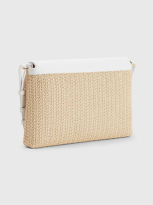 Tommy Hilfiger TH Modern Straw Clutch Tassen Dames Wit | TH723SOX