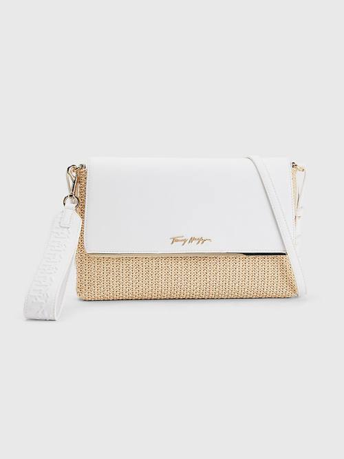 Tommy Hilfiger TH Modern Straw Clutch Tassen Dames Wit | TH723SOX