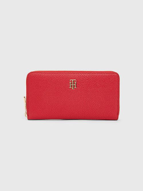 Tommy Hilfiger TH Monogram Large Zip-Around Portefeuille Dames Rood | TH216OHR