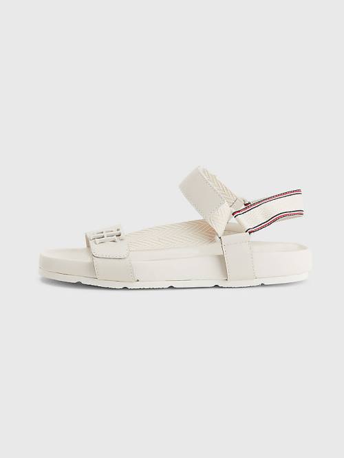 Tommy Hilfiger TH Monogram Riemen Sandalen Dames Beige | TH498XYN