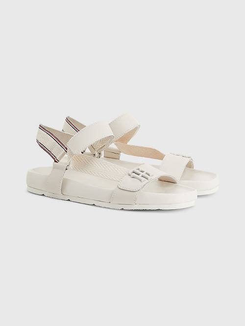 Tommy Hilfiger TH Monogram Riemen Sandalen Dames Beige | TH498XYN