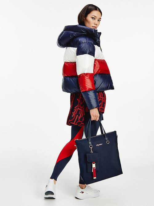 Tommy Hilfiger TH Protect Colour-Blocked Down Puffer Jassen Dames Blauw | TH425MFH