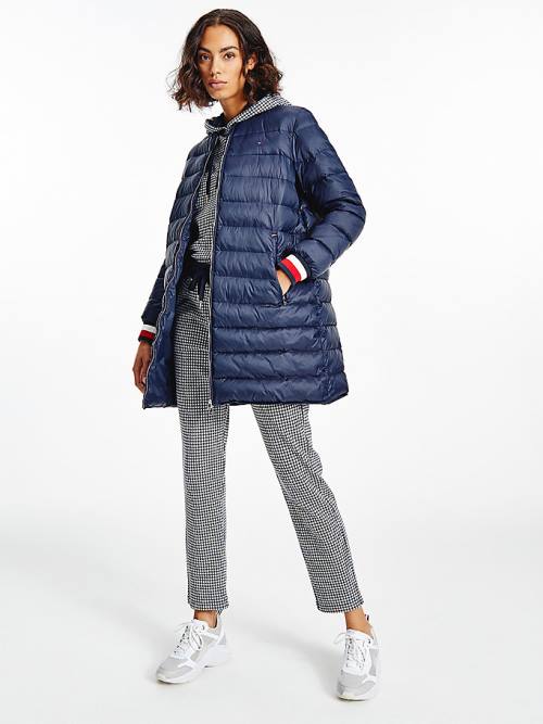 Tommy Hilfiger TH Protect Filled Long Bomber Coat Jassen Dames Blauw | TH489LQG