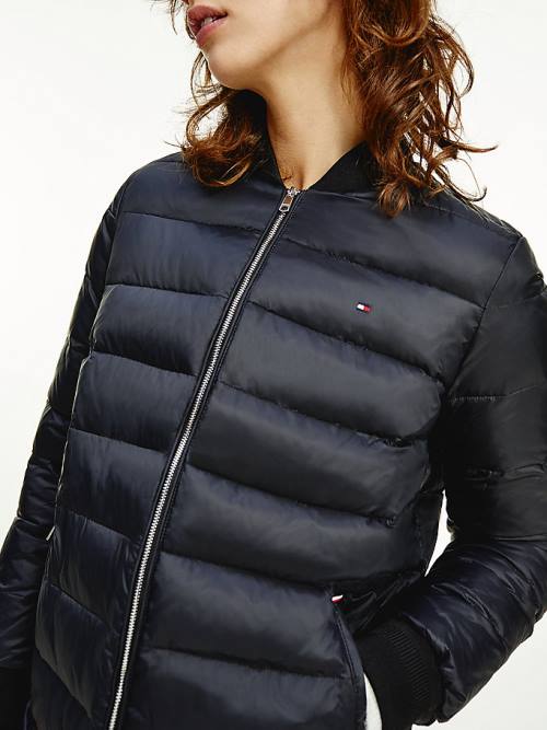 Tommy Hilfiger TH Protect Filled Long Bomber Coat Jassen Dames Zwart | TH706JGM