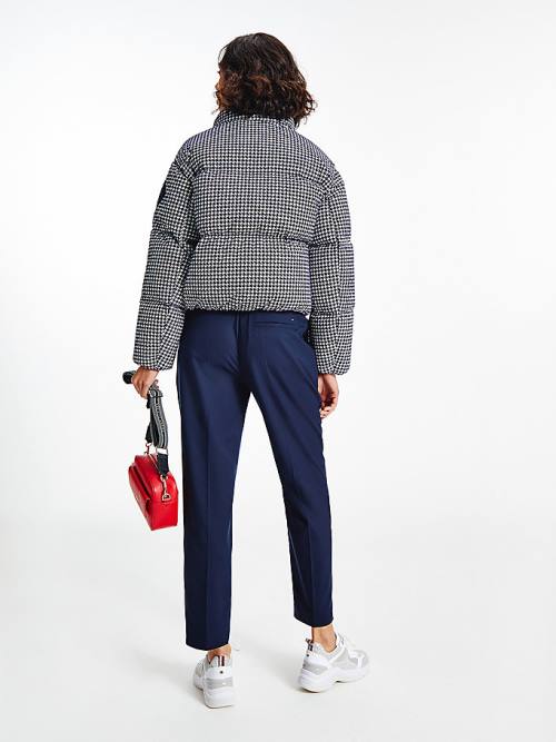 Tommy Hilfiger TH Protect Houndstooth Relaxed Down Jassen Dames Blauw | TH760WDS