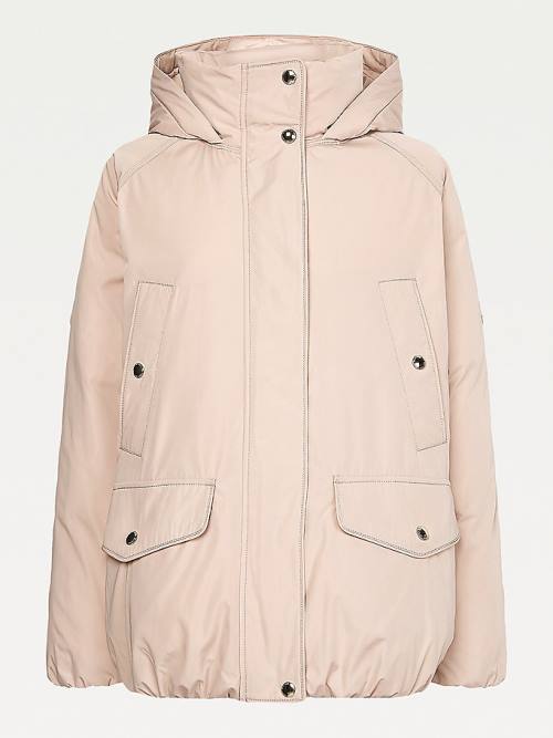 Tommy Hilfiger TH Protect Met Capuchon Down Puffer Jassen Dames Beige | TH674ULX