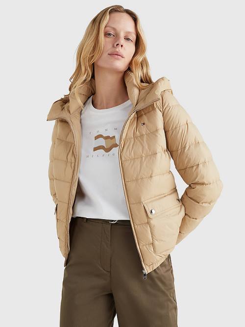 Tommy Hilfiger TH Protect Met Capuchon Padded Jassen Dames Beige | TH450UXH