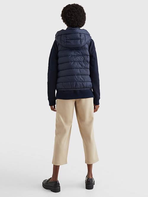 Tommy Hilfiger TH Protect Met Capuchon Padded Vest Jassen Dames Blauw | TH479MAS