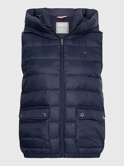 Tommy Hilfiger TH Protect Met Capuchon Padded Vest Jassen Dames Blauw | TH479MAS