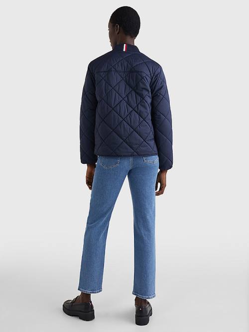 Tommy Hilfiger TH Protect Quilted Bomber Jassen Dames Blauw | TH368CKN