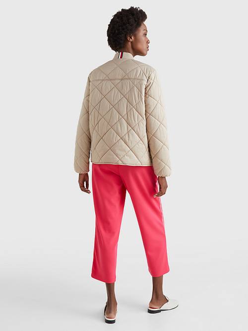 Tommy Hilfiger TH Protect Quilted Bomber Jassen Dames Beige | TH951OJN