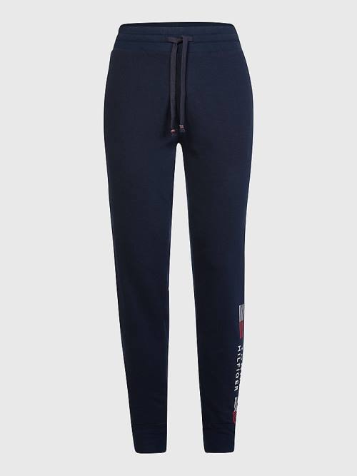 Tommy Hilfiger TH Stretch Cuffed Logo Joggers Pyjamas Heren Blauw | TH681XUK