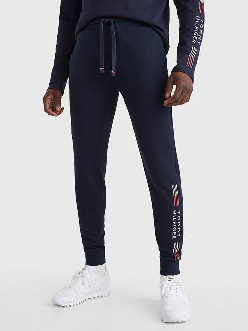 Tommy Hilfiger TH Stretch Cuffed Logo Joggers Pyjamas Heren Blauw | TH681XUK