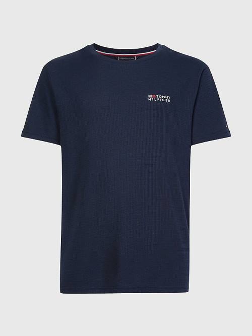 Tommy Hilfiger TH Stretch Logo Pyjamas Heren Blauw | TH371TDQ