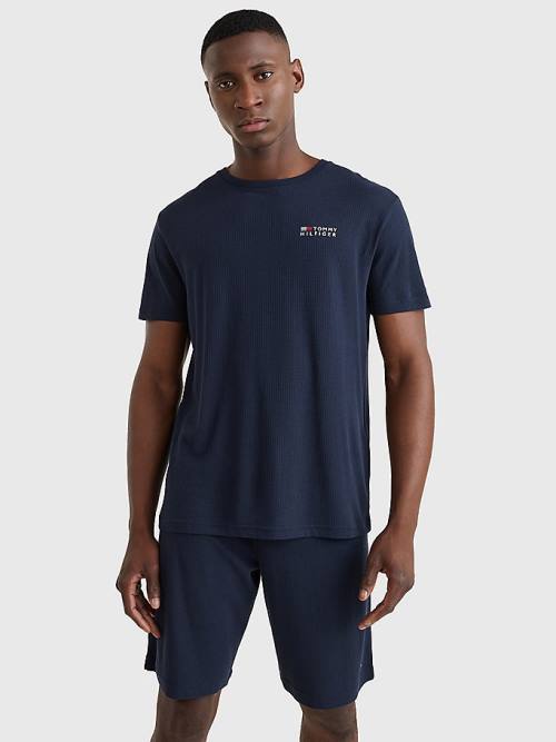 Tommy Hilfiger TH Stretch Logo Pyjamas Heren Blauw | TH371TDQ