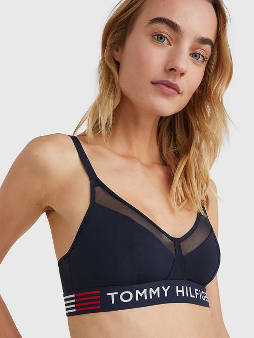 Tommy Hilfiger TH Stretch Triangle Bra Ondergoed Dames Blauw | TH957RAY