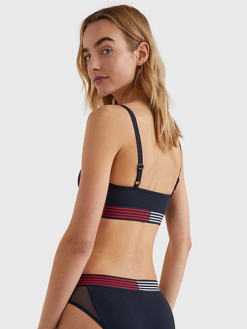 Tommy Hilfiger TH Stretch Triangle Bra Ondergoed Dames Blauw | TH957RAY