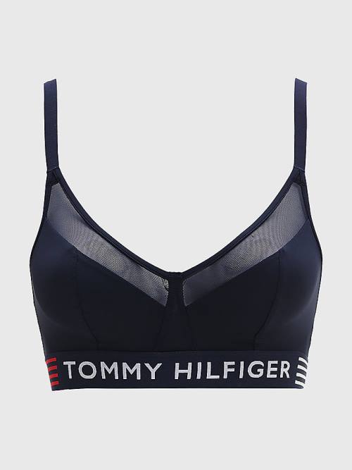 Tommy Hilfiger TH Stretch Triangle Bra Ondergoed Dames Blauw | TH957RAY