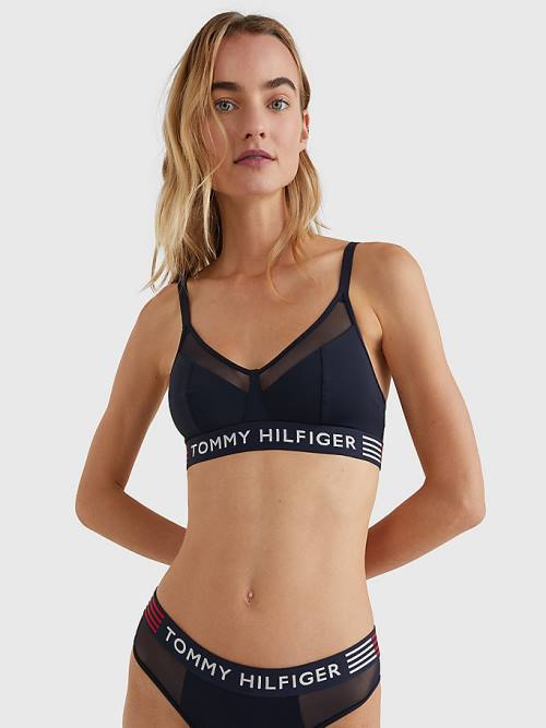 Tommy Hilfiger TH Stretch Triangle Bra Ondergoed Dames Blauw | TH957RAY